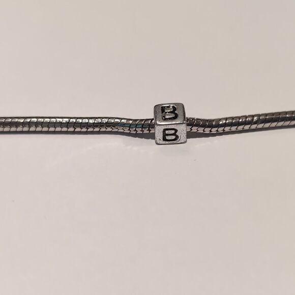 Silver B Spacer Charm for Pandora‎ Style Bracelet - Picture 3 of 5